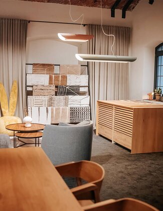 Detail interiéru showroomu Oakcent v Bielsko Biala v Polsku
